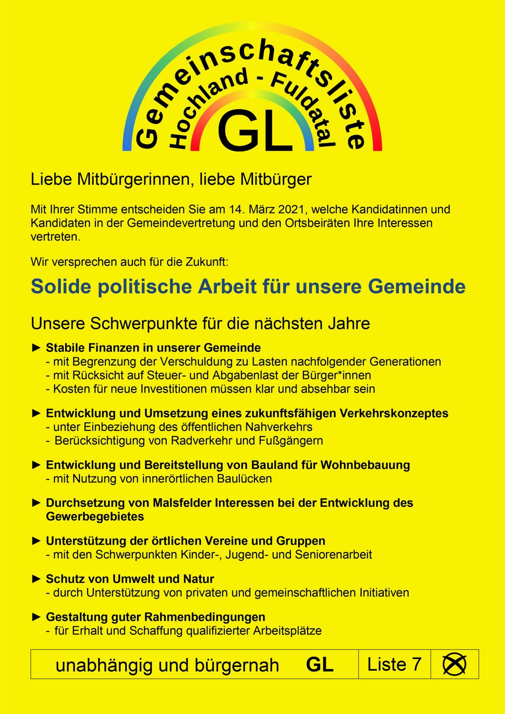 Kandidatenblatt GL Malsfeld